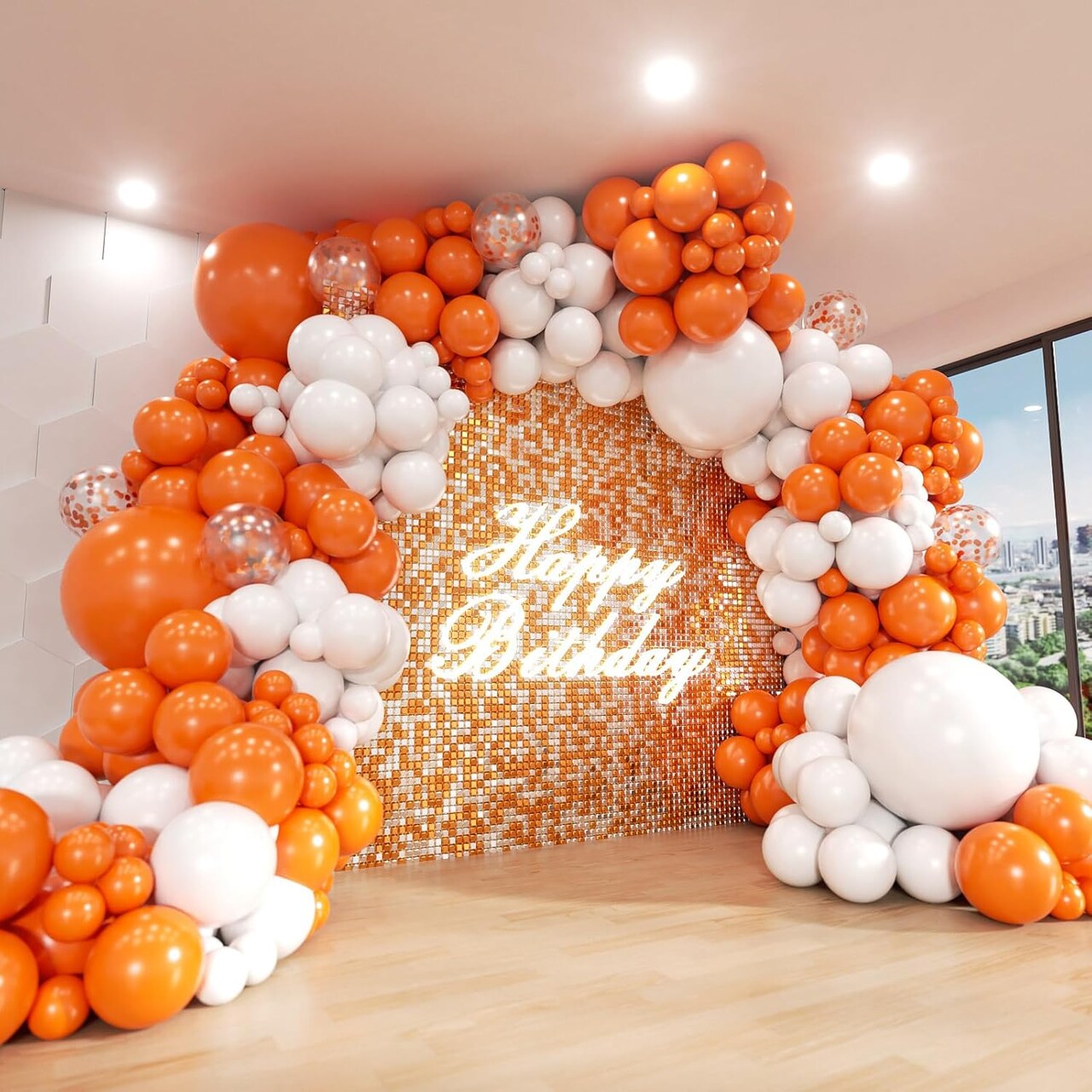 Orange and White Balloon Arch Kit (Orange and White) 18 x 18 x 18 inches